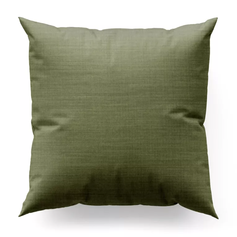 Poszewka szyta oliwkowa z miękkiej tkaniny o naturalnym splocie w stylu ekologicznym