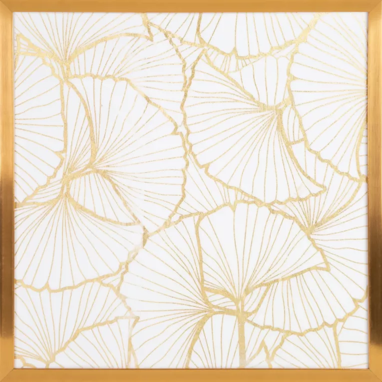 LIMITED COLLECTION Obraz LUNA 3 ze złotym błyszczącym nadrukiem w złotej ramie