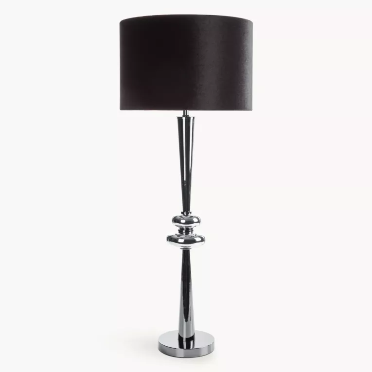 Lampa stojąca do salonu czarna LYDIA na metalowej eleganckiej podstawie