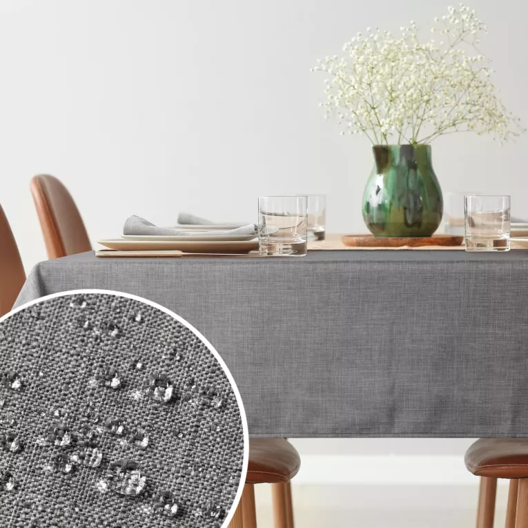 Obrus na stół 140x180 cm srebrny wodoodporny - KATE