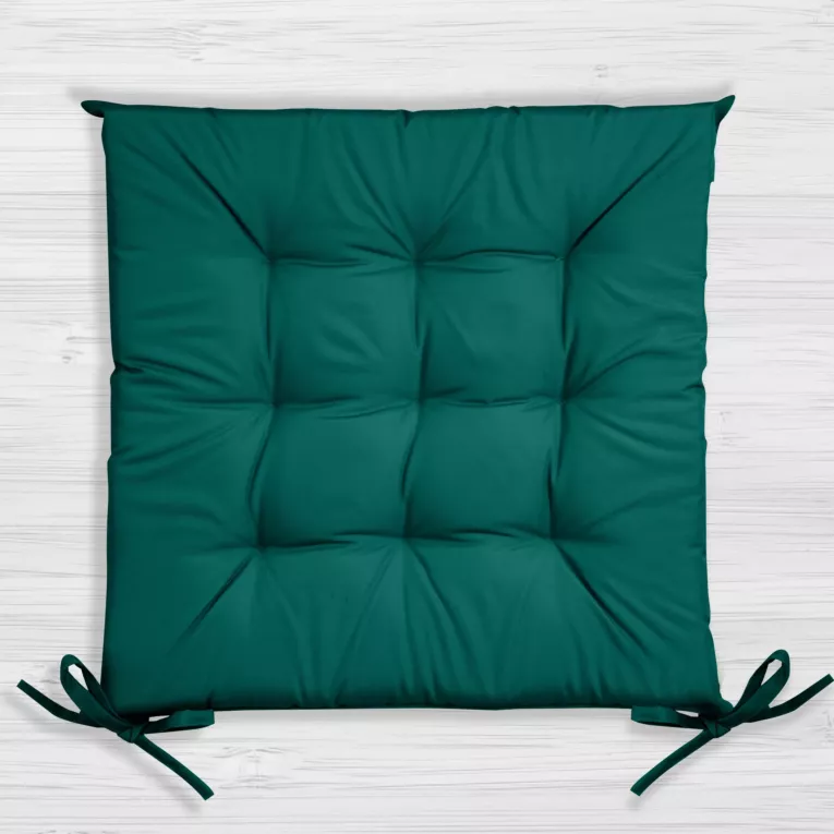 Poduszka na krzesło 40 x 40 x 5 cm wodoodporna ciemnozielona z pikowaniem GARDEN
