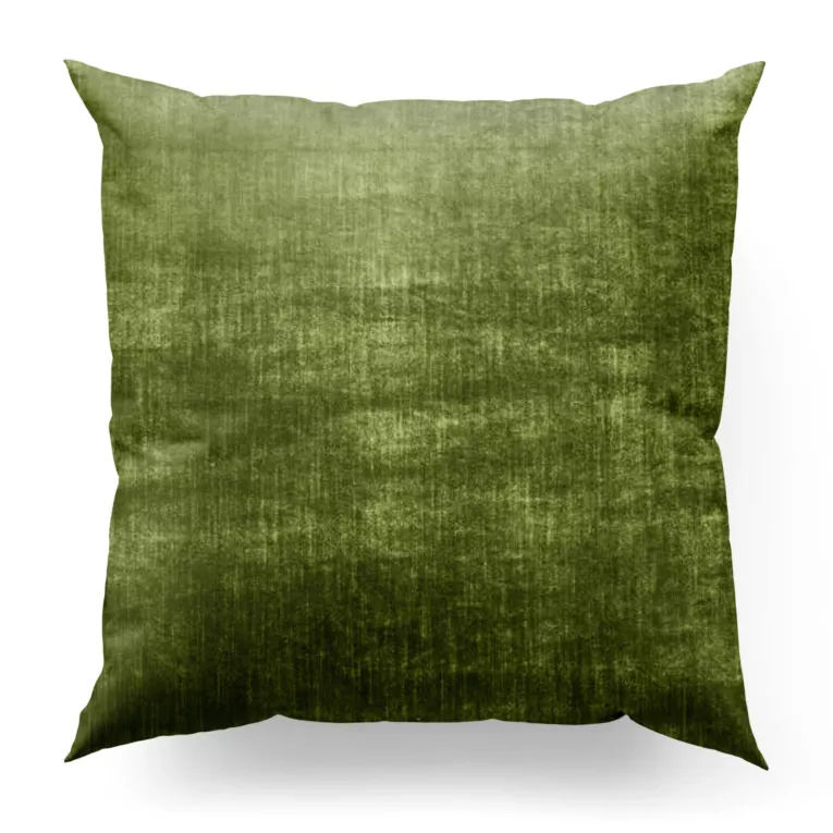 Poszewka szyta SAFARI 1 oliwkowa z miękkiej welwetowej tkaniny z połyskiem i poziomym prążkiem