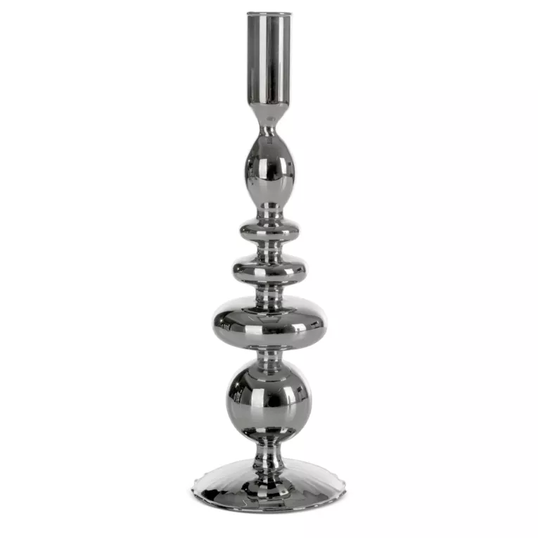 Świecznik dekoracyjny z dymionego szkła w nowoczesnym stylu