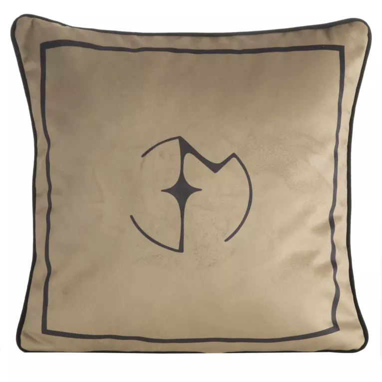 Poszewka na poduszkę 45x45 cm welwetowa i ozdobnym logiem złoto, czarna EVA 4 Eva Minge