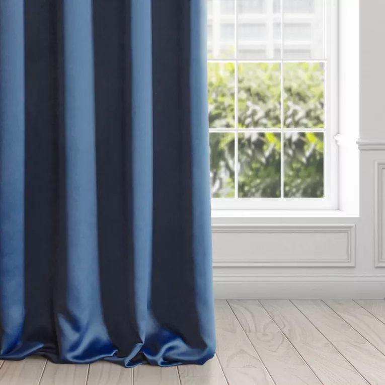 Zasłona granatowa matowa, zaciemniająca 140x270 taśma cm - TEO