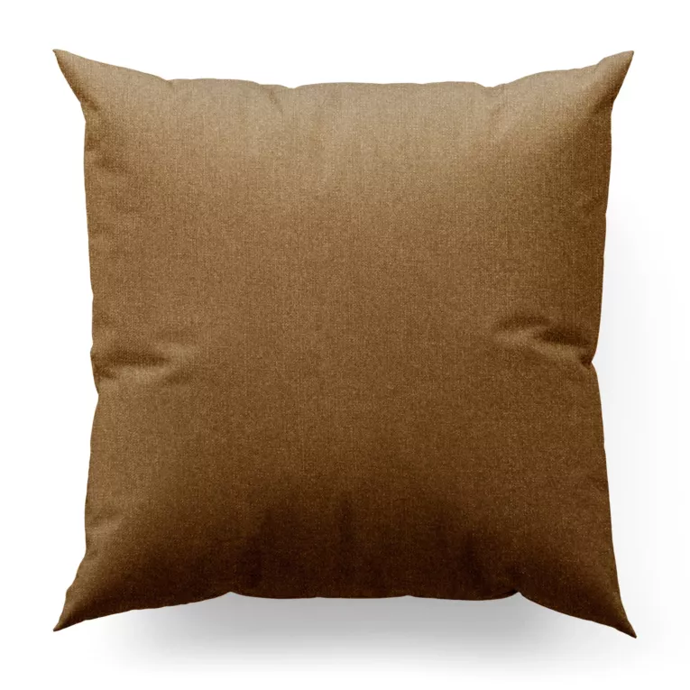 Poszewka szyta brązowa z tkaniny o naturalnym splocie w stylu eko