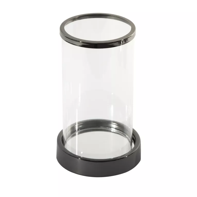 Świecznik dekoracyjny CLAIRE z metalu ze szklanym kloszem