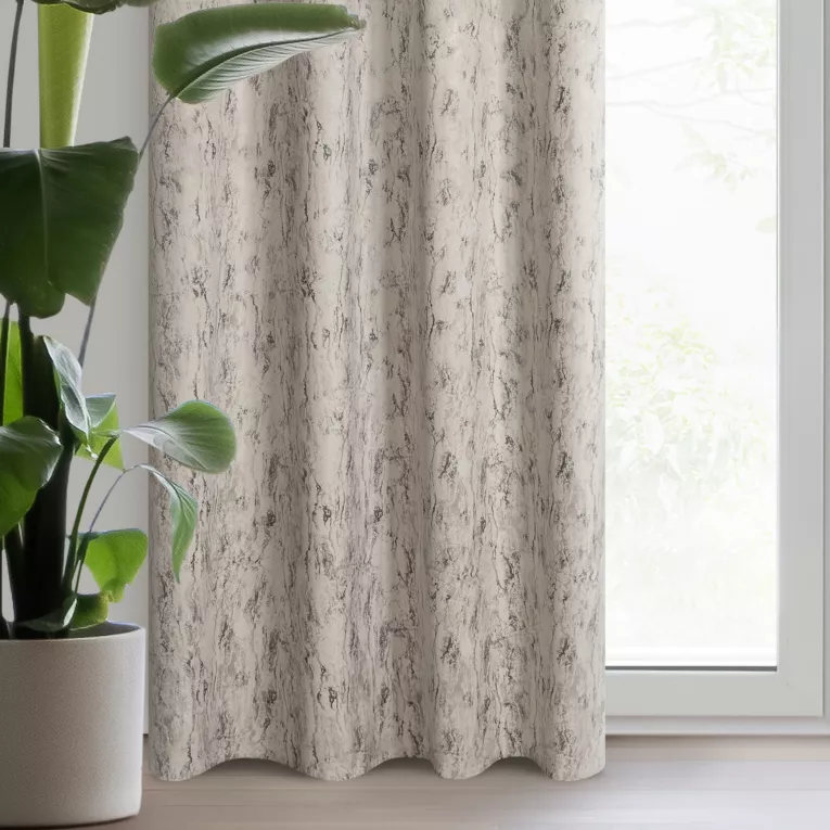 Zasłona welwetowa jasnobeżowo, złota z efektem błyszczącej przecierki 140x270 cm na przelotka - KORNELIA