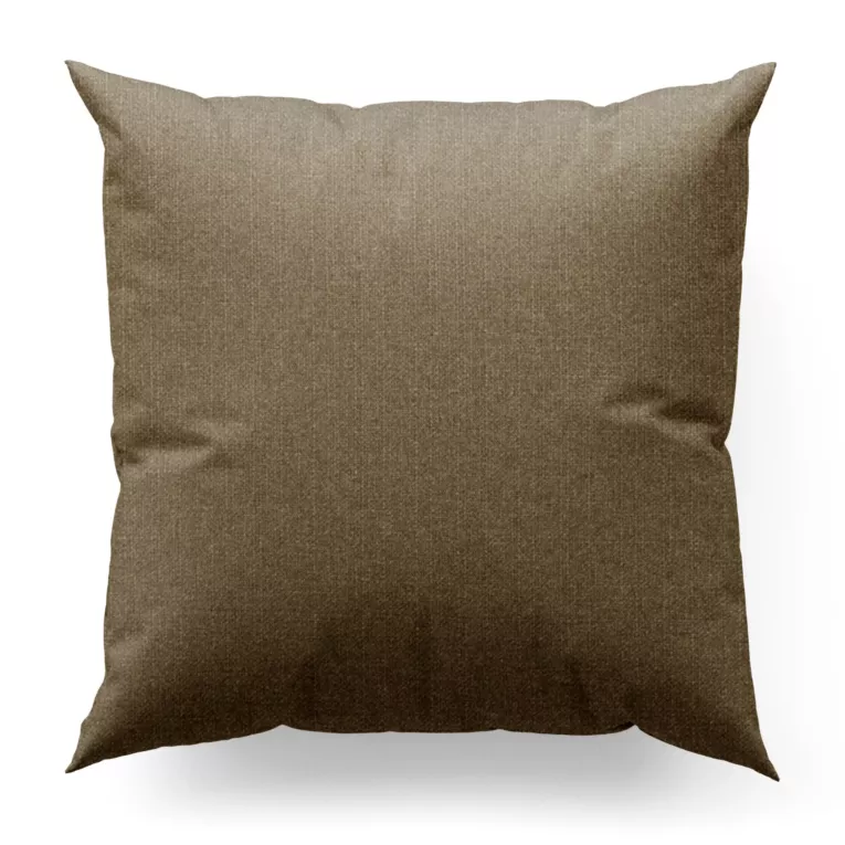 Poszewka szyta ciemnobrązowa z tkaniny o naturalnym splocie w stylu eko