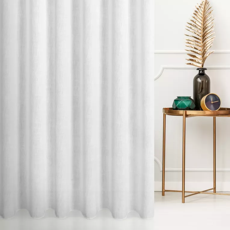 Firana szyta na taśmie 5 cm biała o naturalnym, luźnym splocie w stylu eko