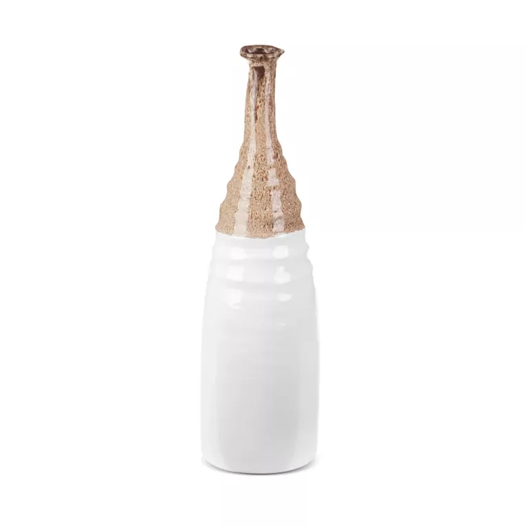 Wazon ceramiczny ERINA z wytłaczanym wzorem dwukolorowy
