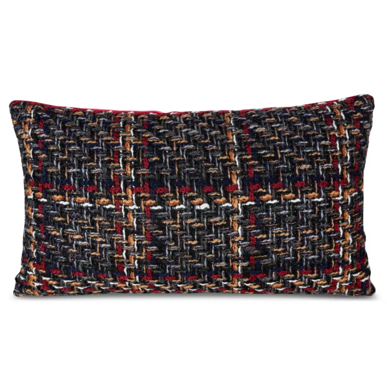 Poszewka na poduszkę 30x50 cm z tkaniny z ozdobnym splotem grafitowa