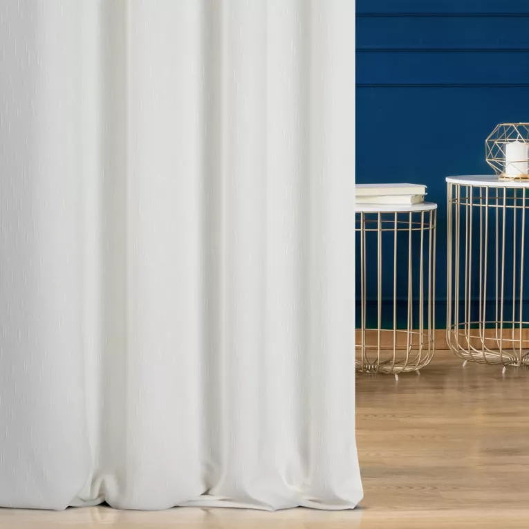 Zasłona szyta na taśmie 5 cm naturalna z miękkiej, matowej tkaniny w stylu eko o naturalnym splocie