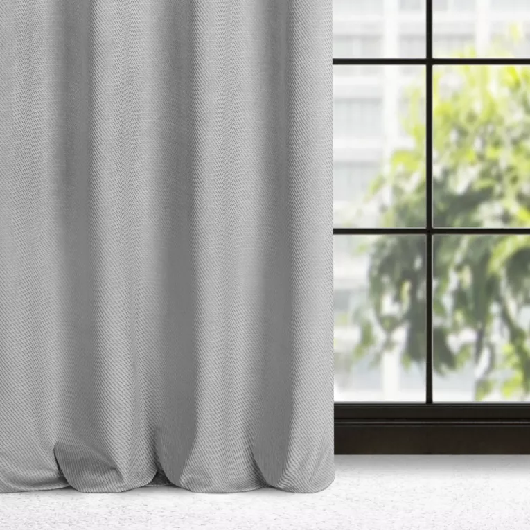 Zasłona szara z wytłaczanego welwetu 140x250 cm przelotka - ELIZA