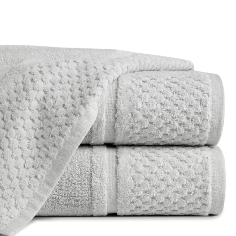 Ręcznik kąpielowy 50x90 cm bawełniany kolor stalowy z efektowną bordiurą 550 g/m2 IBIZA