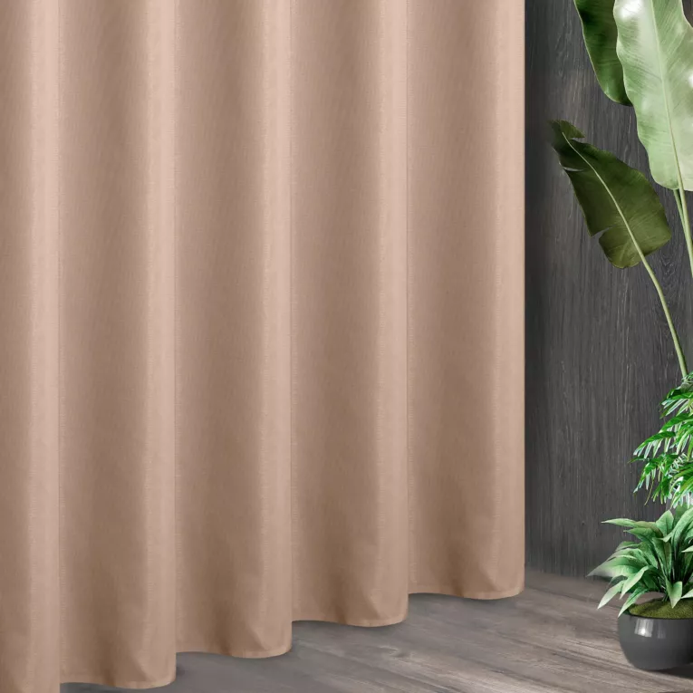 Tkanina zasłonowa z ozdobnym splotem i dodatkiem błyszczącej nici