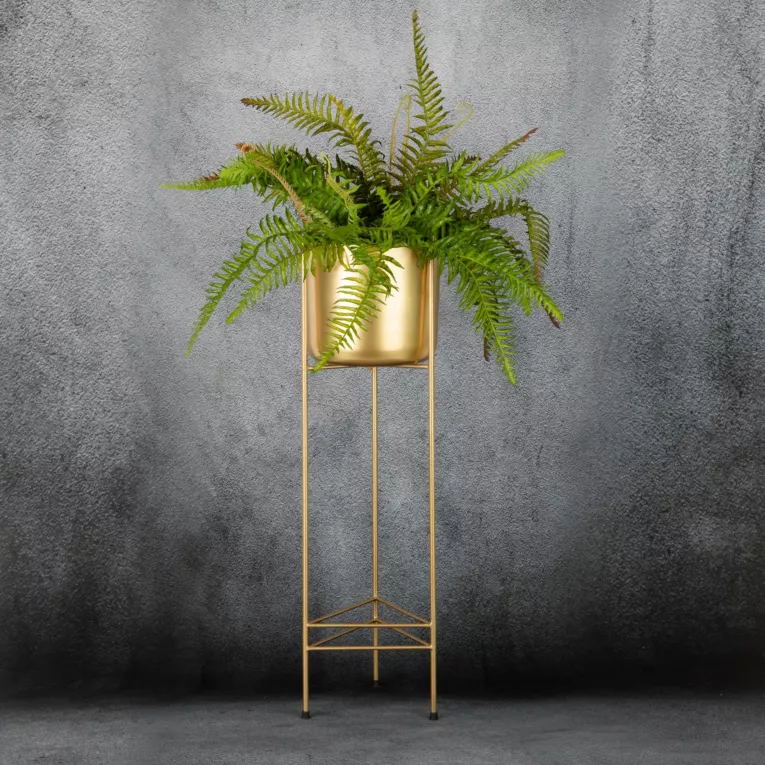 Metalowa osłonka na donicę na stojaku