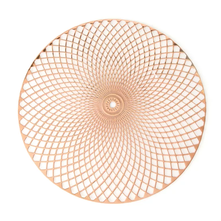 Podkładka okrągła na stół miedziana średnica 38 cm DARIA z ażurowym wzorem