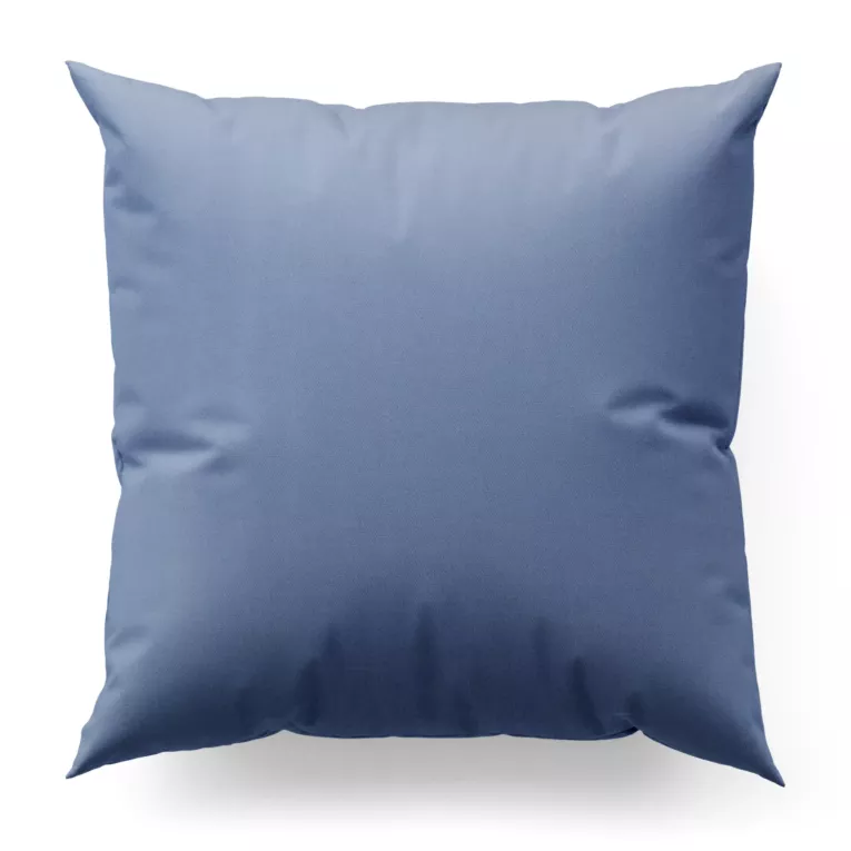 Poszewka szyta niebieska z gładkiej tkaniny z delikatnym połyskiem