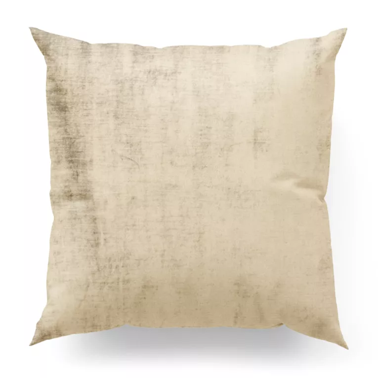 Poszewka szyta SAFARI 1 kremowa z miękkiej welwetowej tkaniny z połyskiem i poziomym prążkiem