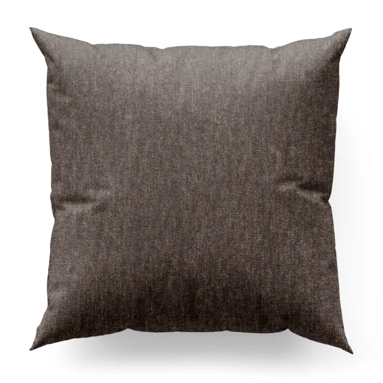 Poszewka szyta ciemnobrązowa z miękkiej tkaniny szenilowej typu dimout o naturalnym splocie