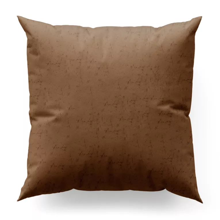 Poszewka szyta jasnobrązowa z miękkiej tkaniny welwetowej z efektem kreszowania, wykończona obciążnikiem