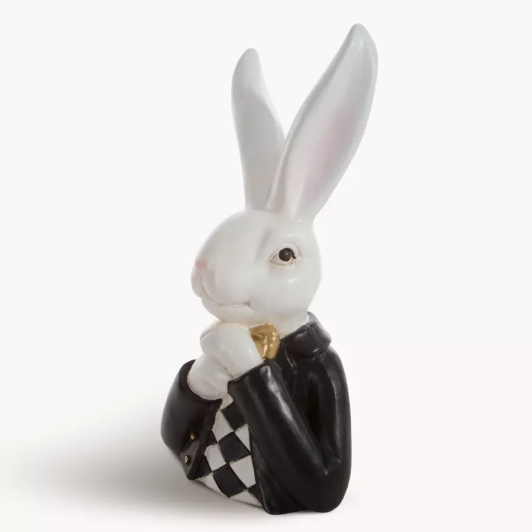 Figurka dekoracyjna ZAJĄCZEK w marynarce kolor biało, czarny