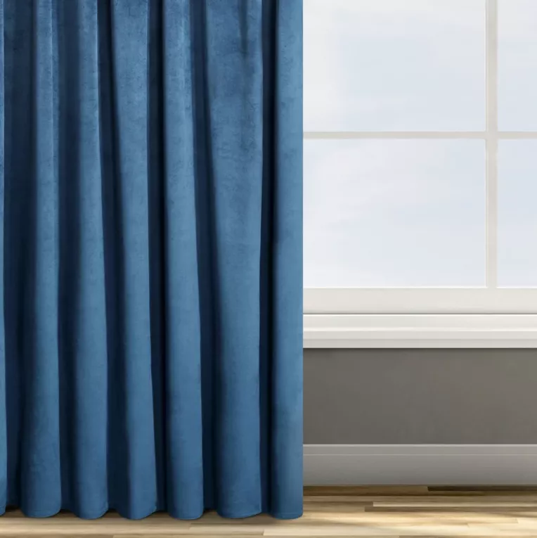 Zasłona welwetowa granatowa 135x300 cm taśma - ROSA - Design 91