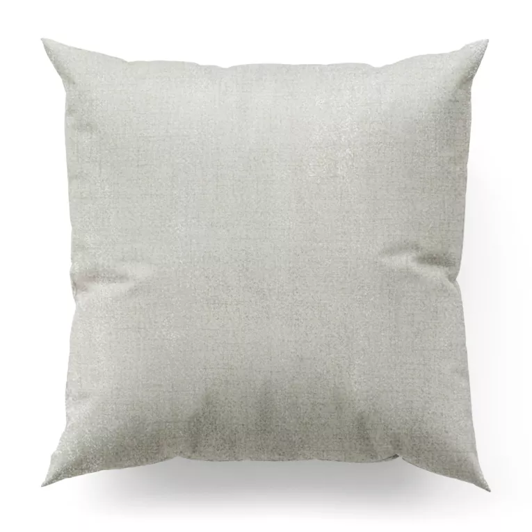 Poszewka szyta naturalno srebrna tkanina o naturalnym splocie z delikatnym połyskiem