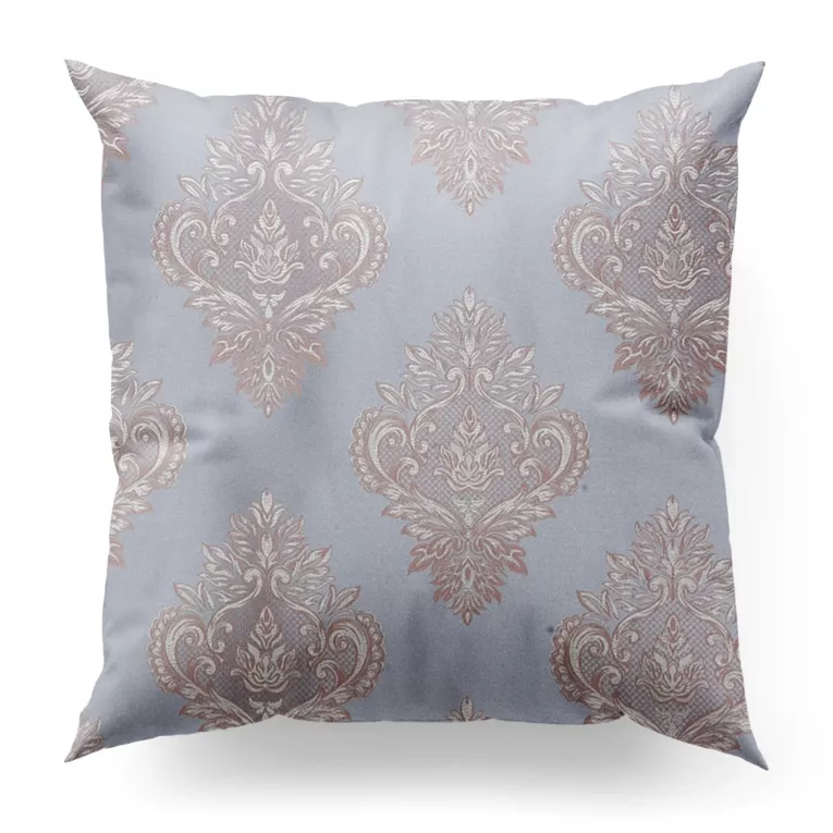 Poszewka szyta błękitna miękka w dotyku, z ornamentowym wzorem Pierre Cardin