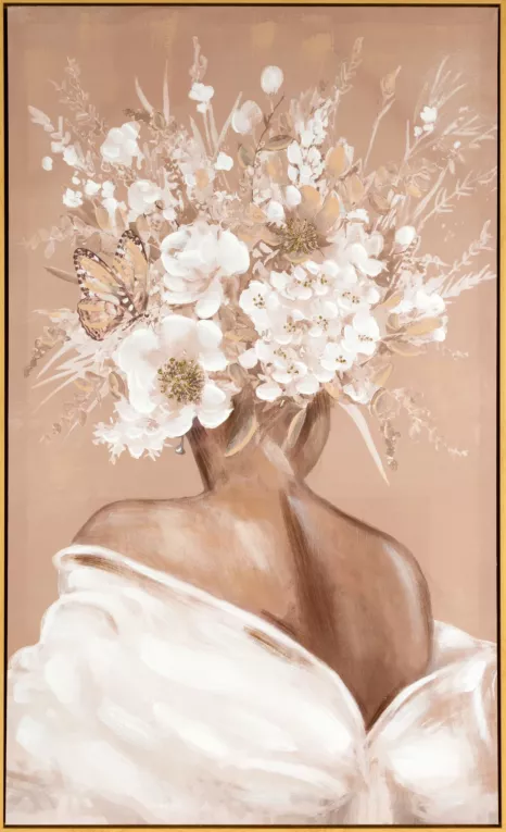 Obraz EMMA 1 kobieta w nakryciu głowy z kwiatów ręcznie malowany na płótnie