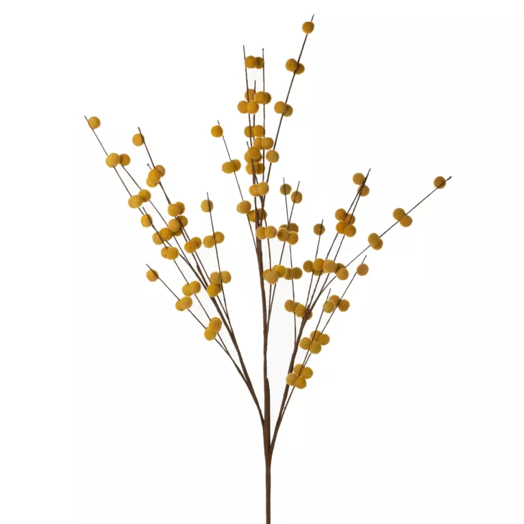 GAŁĄZKA OZDOBNA z miękkimi kulkami, kwiat sztuczny dekoracyjny