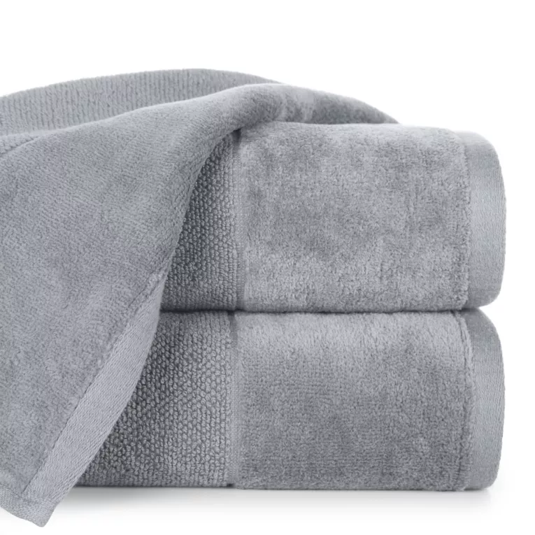 Ręcznik do rąk 30x50 cm bawełniany kolor srebrny zdobiony welwetową bordiurą  500 g/m2 FERO