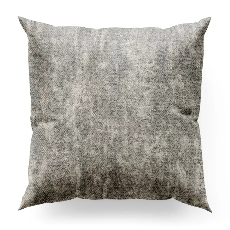 Poszewka szyta popielato złota z tkaniny o grubym, naturalnym splocie z delikatnym połyskiem