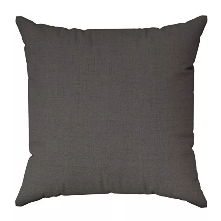 Poszewka szyta grafitowa z tkaniny w stylu eko o naturalnym splocie