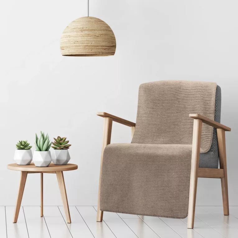 DESIGN 91 Narzuta na fotel-koc AMBER bardzo miękki w dotyku ze strukturalnym wzorem 3D z włókien bawełniano-akrylowych