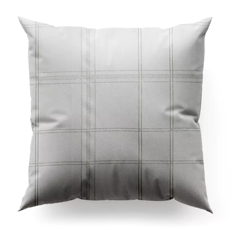 Poszewka szyta biało srebrna z gładkiej tkaniny przeplatanej błyszczącą lureksową nicią