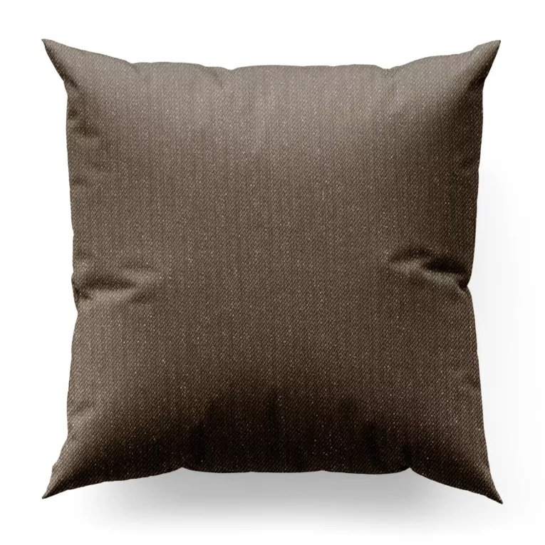 Poszewka szyta brązowo złocista z melanżowej tkaniny w stylu eko z dodatkiem nici metalicznej