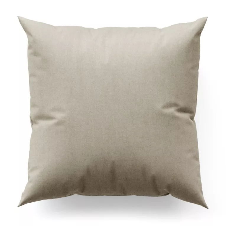 Poszewka szyta jasnobeżowa z miękkiej w dotyku tkaniny szenilowej