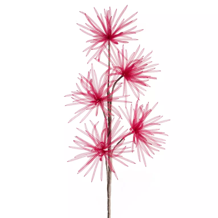 Kwiat sztuczny bordowy z organzy 80 cm