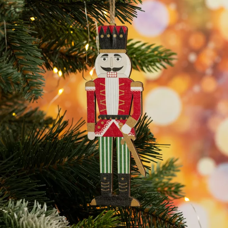 Ozdoba choinkowa w kształcie dziadka do orzechów w stylu eko