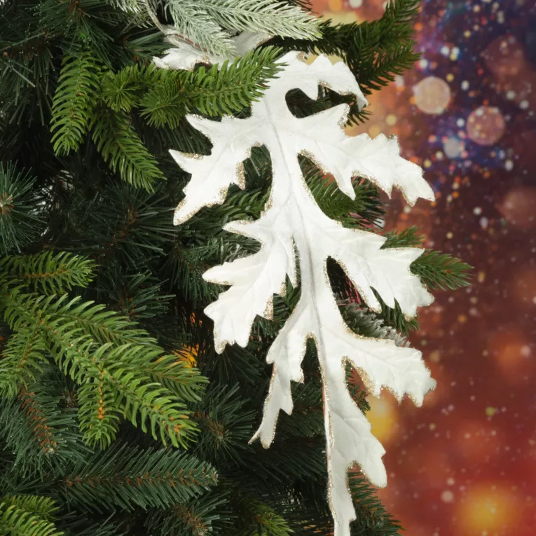 Świąteczna gałązka z welwetu z wytłaczanym wzorem