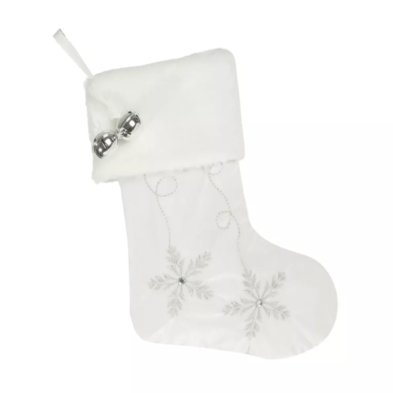 Skarpeta świąteczna ANGEL z haftem ze śnieżynkami i dzwoneczkami