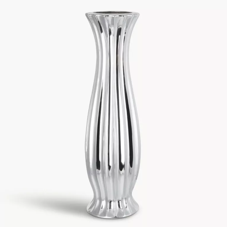 Wazon dekoracyjny FELIX o lśniącej powierzchni w wytłaczane prążki
