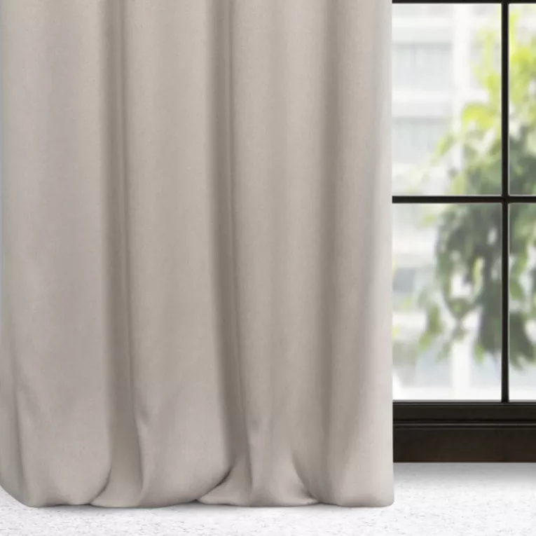 Zasłona beżowa zaciemniająca o strukturalnym wzorze 135x250 cm przelotka - CARLO