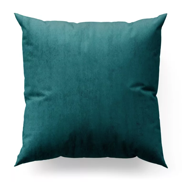 Poszewka szyta SAFARI turkusowa z miękkiej welwetowej tkaniny z połyskiem