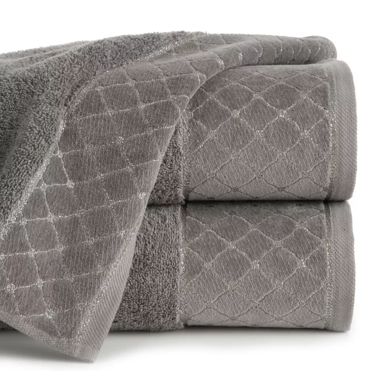 Ręcznik kąpielowy 50x90 cm bawełniany kolor grafitowy z miękką szenilową bordiurą 520 g/m2 MARTHA