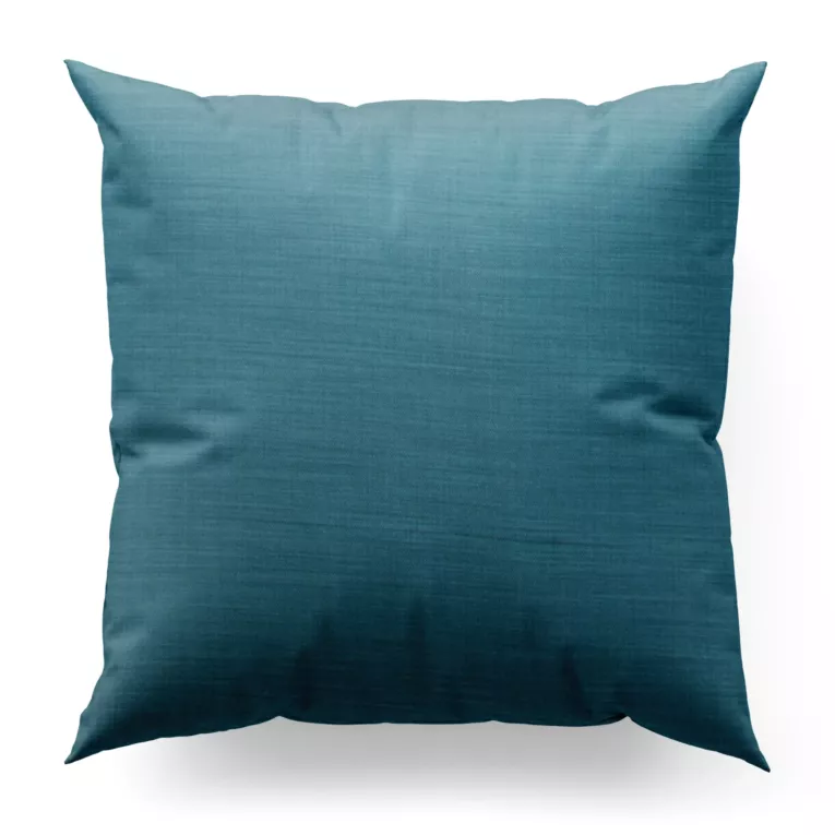 Poszewka szyta turkusowa z miękkiej tkaniny o naturalnym splocie w stylu ekologicznym