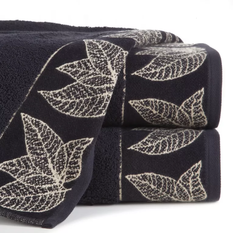 Ręcznik kąpielowy 50x90 cm bawełniany kolor czarny ,złoty z żakardową bordiurą 500 g/m2 VICTORIA 8 Limited Collection