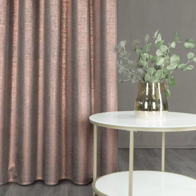 Zasłona welwetowa AMBI z nakrapianym miedzianym nadrukiem
